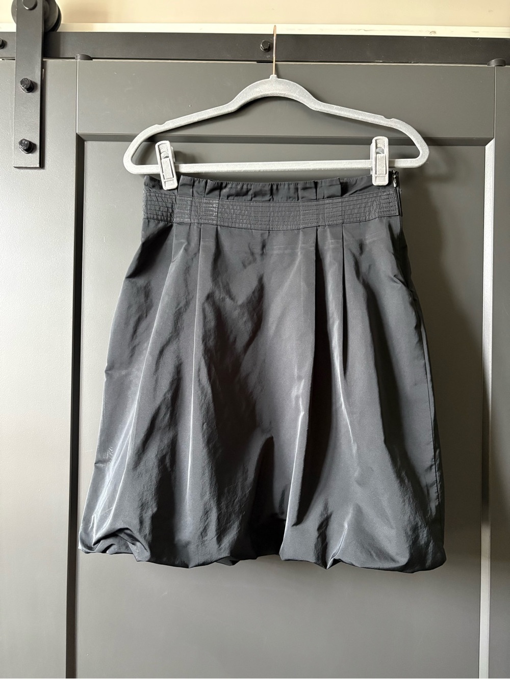 Peserico Black A-Line Satin Bubble Skirt